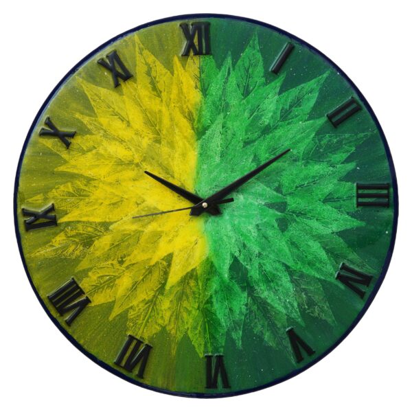 Wooden Handmade Wall Clock Green